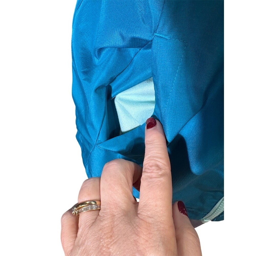 Eddie Bauer Girls Hooded Windbreaker Jacket Blue Teal Colorblock Size M 10 - Picture 5 of 10